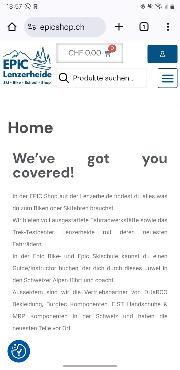 epicshop.ch: Mobile Optimierung